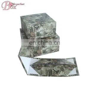Hot Sale Cardboard Flower Clothing Storage Box Folded Paper Floded Hat Box thumbnail-2