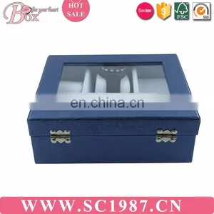 BLue Square Small Easy to Carry Jewelry Box Lock Box With Miror thumbnail-3