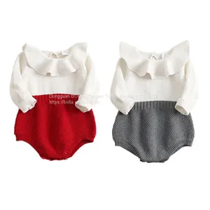 Knitted Romper Long Sleeve Infant Cartoon Romper Bunny Sleeve Long Winter Jumpsuit Newborn Baby Gift Set Clothes thumbnail-3