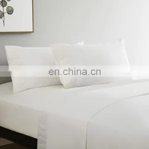 High Quality White Custom Soft Surface Warm Durable Microfiber Embossing Bed Sheets For Adults thumbnail-2