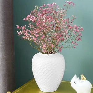 Ins Style Black And White Grey Stripe Contracted Ceramic Plant Vase, Home And Hotel Decoration thumbnail-5