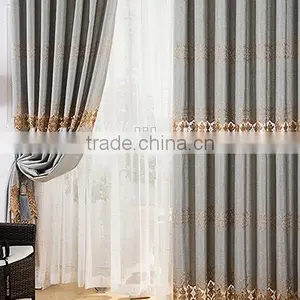 Polyester Jacquard Finished Cheap Window Curtains With Iron Rings and Curtain Rod thumbnail-1