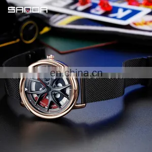 SANDA 1025 Luxury Special Rotating Men Watches Stainless Steel Japan Quartz Watch Male Business Wristwatch thumbnail-4