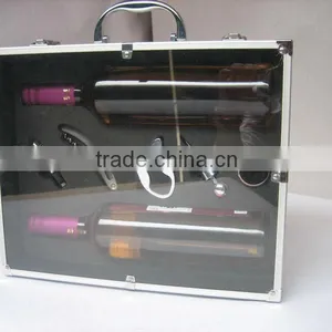 Aluminum Profile Fireproof Shell Wine Travel Case With Lock and Handle thumbnail-1