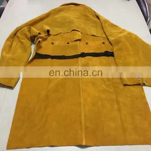 Welding Working Worker Uniform Workwear,Blue FR(Flame Retardant) Welding Jacket Leather Sleeves,Welder Jacket thumbnail-4