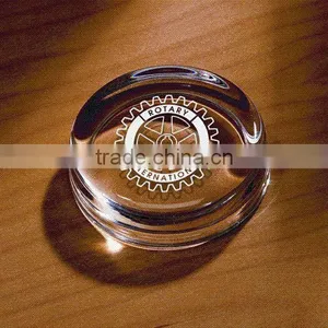 Transparent Crystal Moulding Round Paperweight thumbnail-1