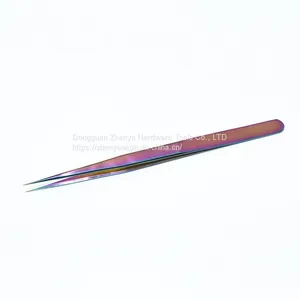 False Eyelash Tweezers Ciliary Artist Grafting Eyelash Clip Color Eyebrow Planting Clip Dolphin Golden Feather Clip Blossom Clip Tool No. 11 Tweezers thumbnail-3