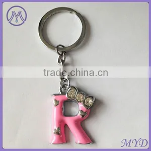 Letter R Rhinestone Metal Alphabet Key Ring From Factory Directly thumbnail-6