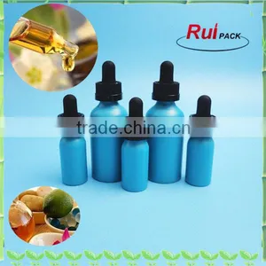 30ml Surface Printed Glass Bottle, Spraying Blue Glass Bottle, Essential Oil Blue Glass Dropper Bottle thumbnail-1