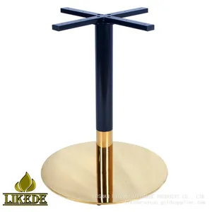 Round Dining Table Base Gold Black Stainless Steel Cross Top for Marble Table Top Use in Kitchen or Outdoor Chair Accessory thumbnail-1