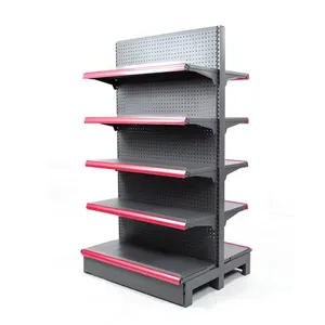 Grocery Store Shelving Steel Panel Storage Rack Goods Display Shelves thumbnail-1