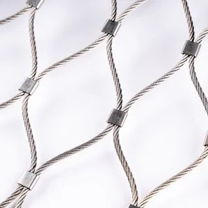Custom Bird Aviary Enclosure 316 Stainless Steel Wire Rope Mesh Woven Zoo Mesh thumbnail-1