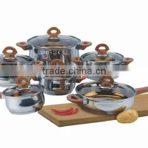 12pcs Endurable Non Stick Pots Stainless Steel Cookware thumbnail-1