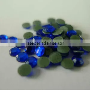 Rhinestone Hot Fix Iron on SS12(3.1mm) Glass Material Rhinestone Navy COLOR thumbnail-1