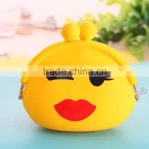 Wholesale Small Silicone Rubber Clip Coin Bag Emoji Purse thumbnail-5