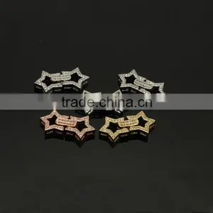 CZ6498 Wholesale Mirco cz Pave Star Charm Clasps thumbnail-1