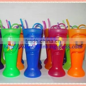 Plastic Curved Straw Cup - 400ml thumbnail-1