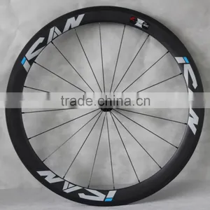 ICAN 700c Road Disc Brake Carbon Wheel,bicycle Carbon Wheelset 50mm CX-Ray Spokes V Brake 50c thumbnail-6