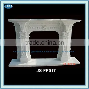 Carved White Marble Fireplace Frame thumbnail-1