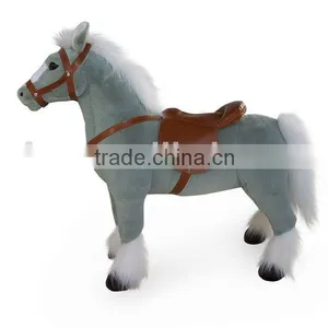 Stuffed and Plush Larger Horses Toy With Saddle thumbnail-1
