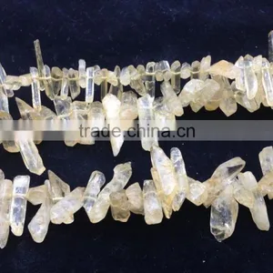 High Quality Natural Citrine Color Quartz Crystal Point Pendant Beads AB Quartz thumbnail-1