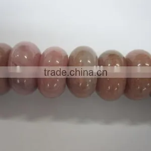 Natural Red Rhodonite Roundel Bead Mineral Gemstone for Jewelry Making thumbnail-1