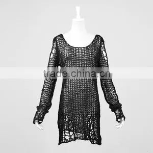 PM-004 Free Size Black Top Brand Girls Broken Pullover Sweater thumbnail-4