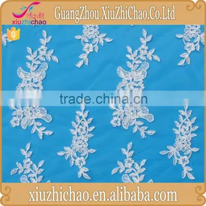 M0098 Embroidery Cord Mesh Floral Bridal Lace Fabric Evening Dress Fabric thumbnail-3