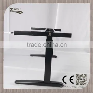 Q235 Steel Frame Hand Crank Height Adjustable Standing Computer Desk thumbnail-1