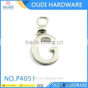 Letter G Zipper Slider for Bag Parts Bag Making Accessories Metal Puller Customized Any Letters thumbnail-1