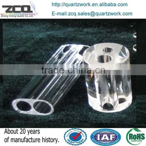 High Temperature Resistance Quartz Glass Twin Tube Shape thumbnail-5