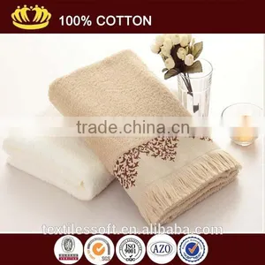 Best Sale Bamboo Fiber Solid Color Soft Satin Border Bath Towel With Macrame thumbnail-1