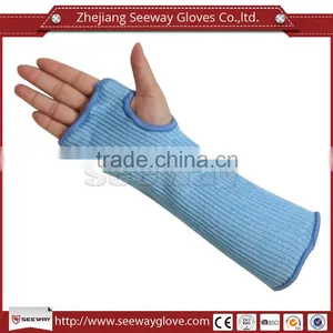 Seeway HHPE Fiber Glass Blend Cut Level 5 Arm Sleeves Protection Single-Ply Safety Work Armband With Thumb Slot thumbnail-1