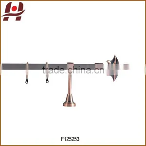 F125253-metal Iron Aluminium Stainless Steel Brass Plated Plain Twisted Extensible Telescopic Window Curtain Poles Rods Pipes thumbnail-1