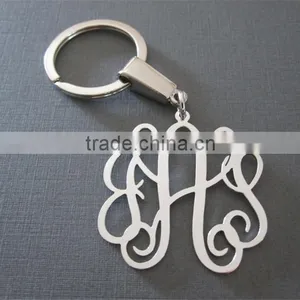 Well Popular Silver Plated Monogram Brass Keychain thumbnail-1
