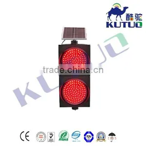 300mm Solar Flashing Red Ball Traffic Lights With Two Units/warning LED Solar Traffic Signal thumbnail-1