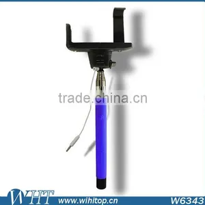New Designer Extendable Wired Selfie Stick Handheld Monopod Self-pole Built-in Shutter With Mount Clip Holder thumbnail-6