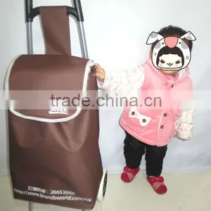 Foldable Shopping Trolley Bag With Two Wheels. thumbnail-1