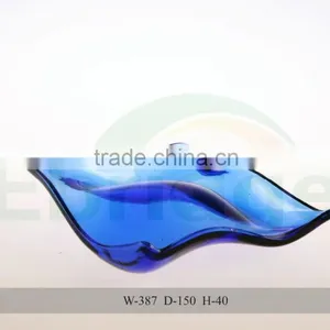 Blue Wave Glass Dish For Fruit thumbnail-1