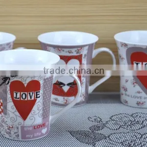 11OZ Love Valentine's Day Design Full Decal Print Coffee Cups, Shiny Surface Porcelain Mug, KL5004-11027 thumbnail-2