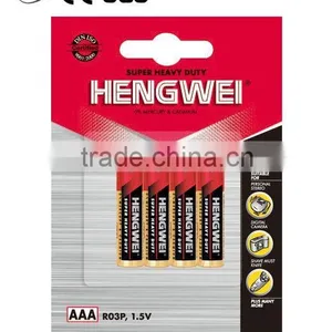 BLISTER PACK-SUPER HEAVY DUTY BATTERY R03P METALLIC JACKET AAA 1.5V 4/B thumbnail-1