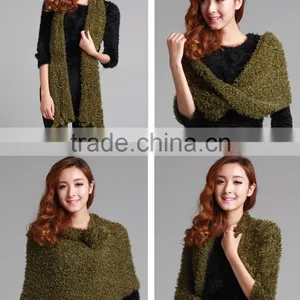 Top Trendy Women Winter Charcoal Fiber Soft Magic Scarf Woolly Knit Scarf Shawl Wrap thumbnail-2