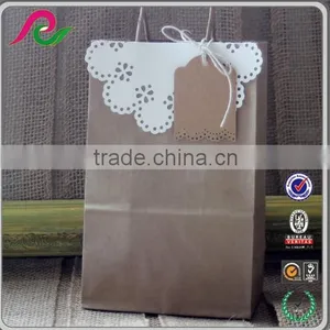Recyclable Handmade Custom Made Kraft Paper Lace Wedding Gift Bags thumbnail-1