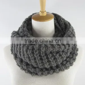 Stock Item Cheap Circle Scarf Gray Loop Scarf Knitted Round Neck Scarf thumbnail-1