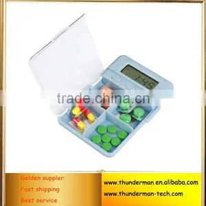 4 Large Compartments Alarm Digital Pill Box Timer Countdown Timer thumbnail-1