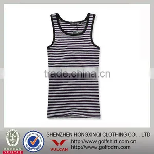 Mens Striped Fitting Sports Tank Tops Sports Vest thumbnail-1