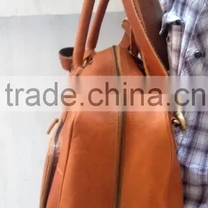 Tan Leather Travel Bag thumbnail-2