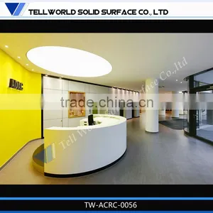 Elegant Attractive Glossy Marble Executive Modern Office Reception Desk Design thumbnail-2