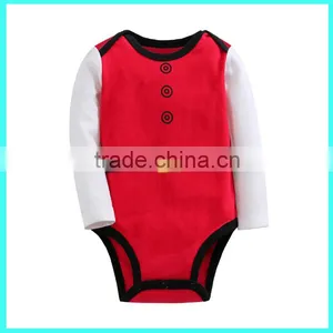 High Quality Autumn Newborn Soccer Sport Baby Romper Crotchless Bodysuit thumbnail-1