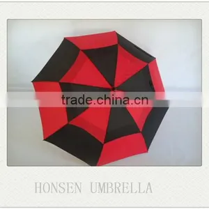 Double Layer Canopy Golf Red And Black Umbrella,Golf Umbrella thumbnail-1